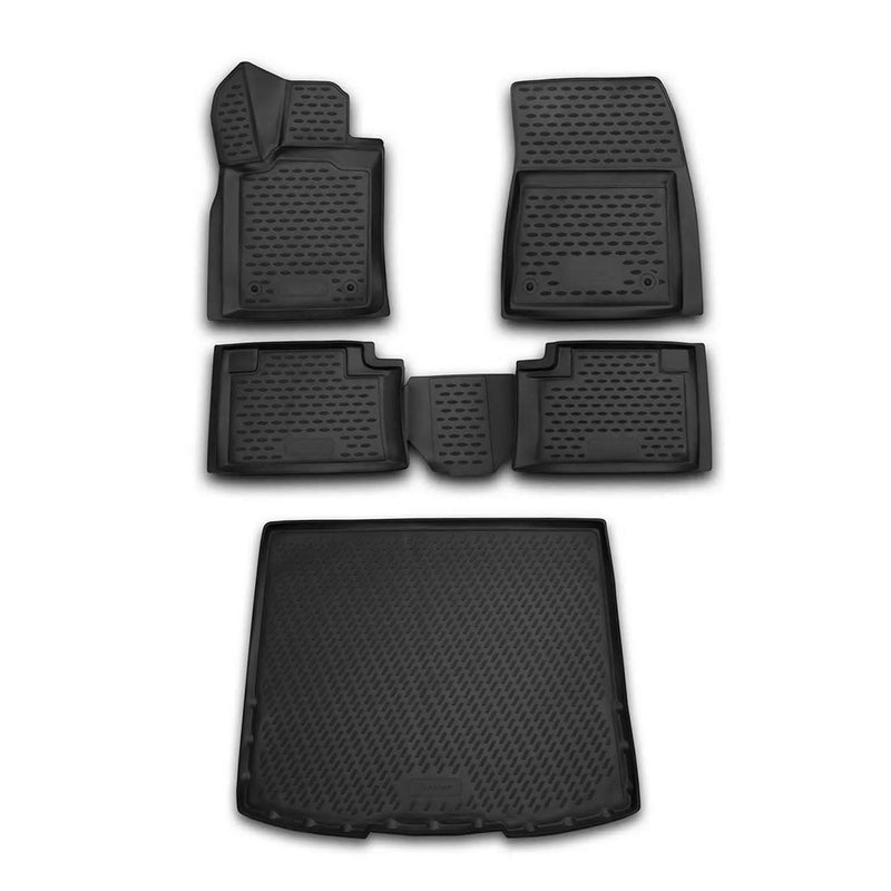 Custom Floor Mats & Cargo Liners for Jeep Grand Cherokee 2014-2021 Black 5 Pcs - OMAC USA