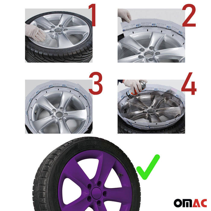2x Foliatec Wheel Rim Hubcaps Spray Paint Purple Glossy 13.5 Oz