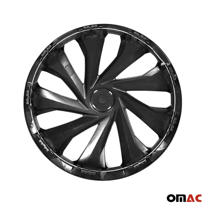 15 Inch Wheel Covers Hubcaps for Nissan Versa ABS Black 4x