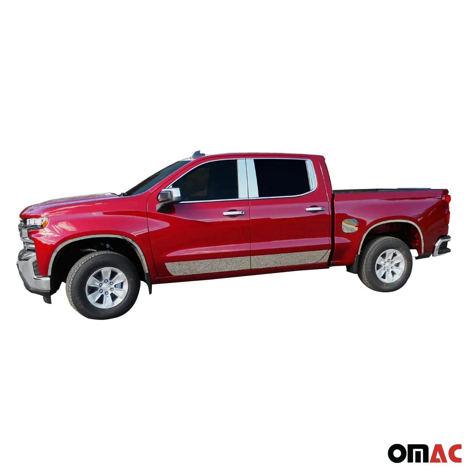 2019-2025 Chevrolet Silverado Crew Cab 4Door Stainless Steel Window Sill Trim 6Pcs