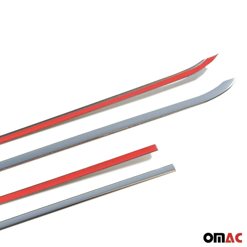 Window Molding Trim Streamer for Fiat 500L 2014-2020 Stainless Steel Silver 6Pcs - OMAC USA