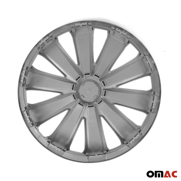 16" Wheel Covers Hubcaps 4Pcs for Hyundai Silver Gray Gloss