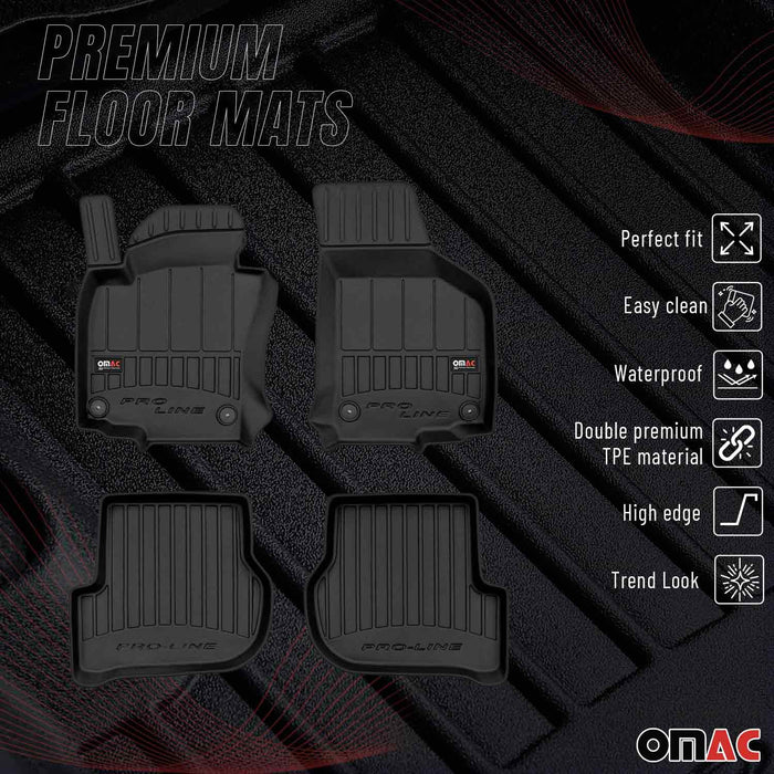 OMAC Premium Floor Mats Liner For Volkswagen Golf Mk5 2004-2010 Black 3D Molded