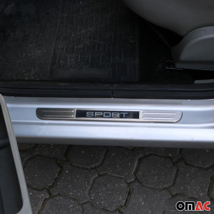 Door Sill Scuff Plate Illuminated for Audi TT Sport Steel Silver 2 Pcs