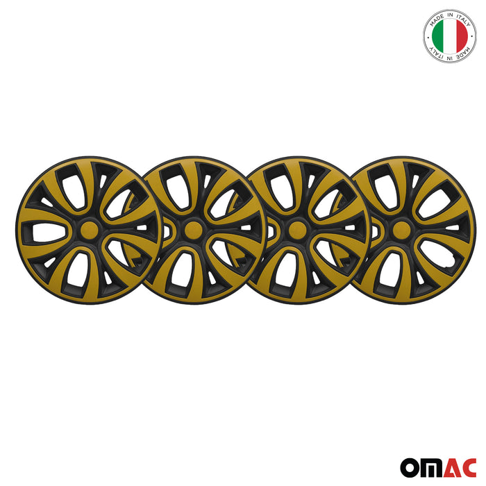 15" Wheel Covers Hubcaps R15 for Toyota Black Matt Yellow Matte