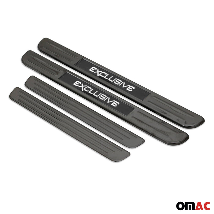 Door Sill Scuff Plate Illuminated for BMW Exclusive Steel Dark 4Pcs Exclusive