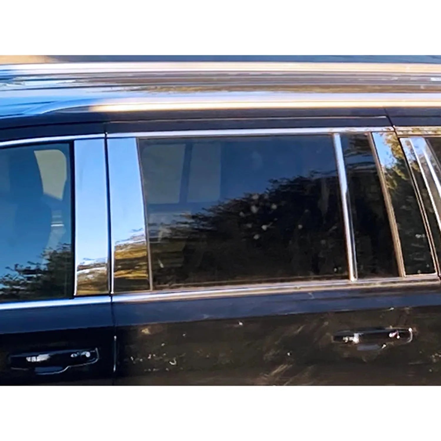 2021-2025 Chevrolet Suburban GMC Yukon XL Stainless Steel Pillar Trim 8 Pcs