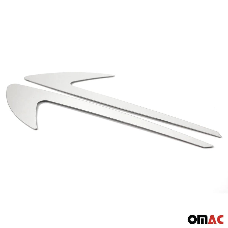 Audi Side Door Molding Trim Skirt Garnish Stainless Steel Gloss 2Pcs