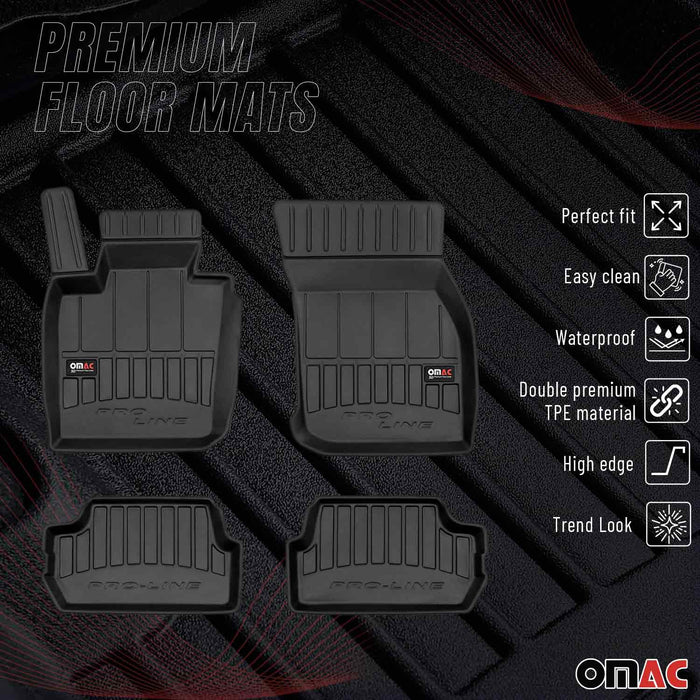 OMAC Premium Floor Mats for Mini Cooper F55 F56 F57 2014-2024 All-Weather 4Pcs