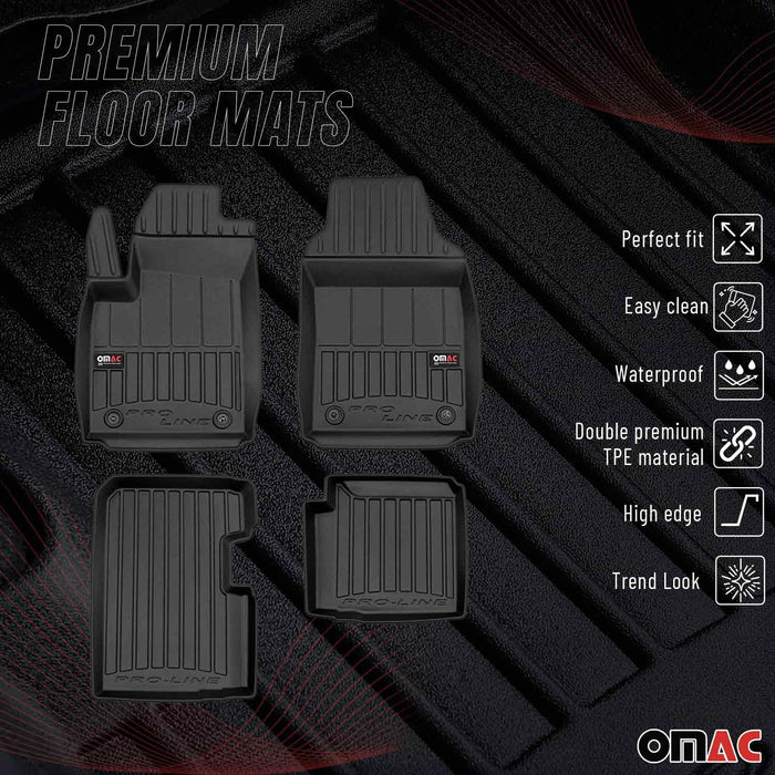 OMAC Premium Floor Mats for Fiat 500 Hybrid 2020-2023 3D Waterproof Heavy Duty