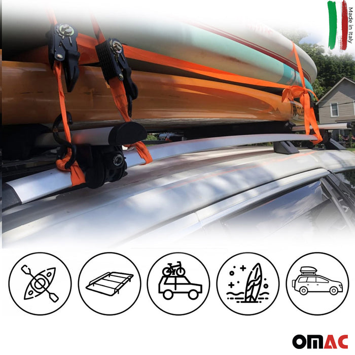 Roof Rack Cross Bars For Fiat Panda Cross 2014-2020 Luggage Carrier Silver 2 Pcs