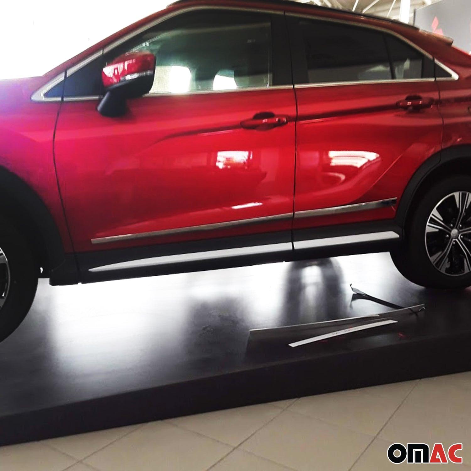 2018-2024 Mitsubishi Eclipse Cross Side Door Molding Trim Stainless Steel Silver 4x