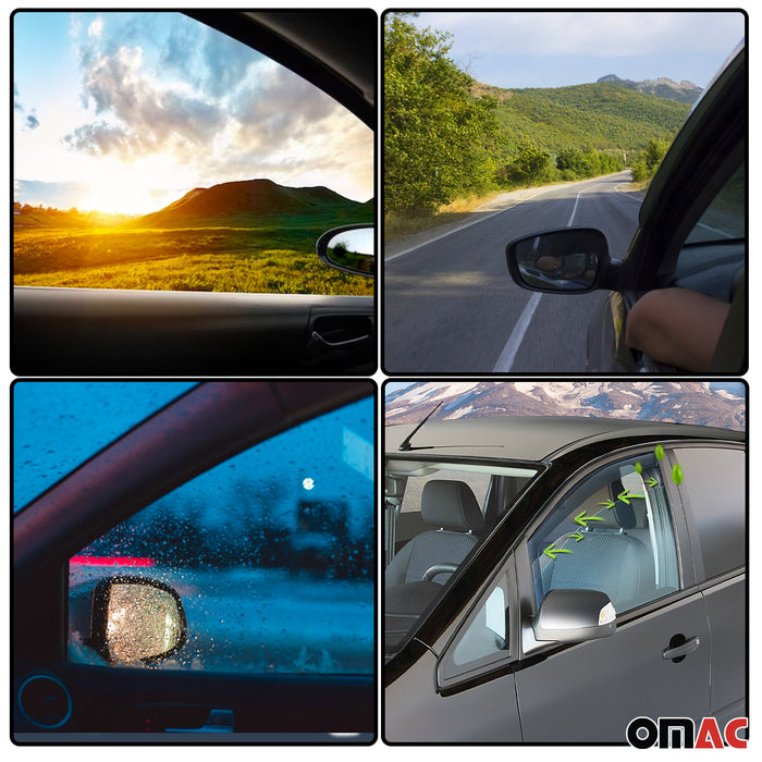 Window Visor Vent Rain Deflector for Honda Civic 2012-2015 Sedan Hybrid Smoke 2x