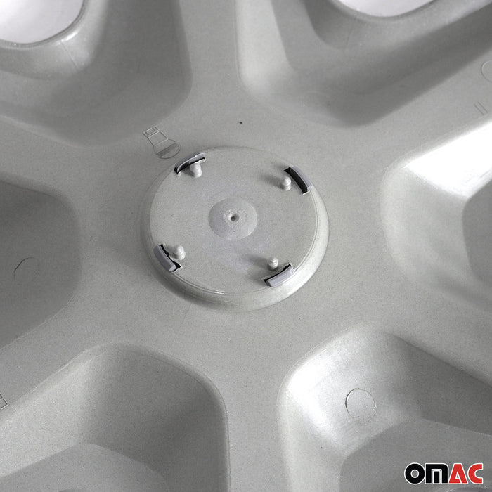 15" Wheel Rim Cover Guard Hub Caps Durable Snap On ABS Silver 4x