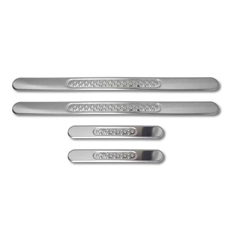 Jeep Grand Cherokee Door Sill Scuff Plate Scratch Protector Gloss Steel Silver 4 Pcs