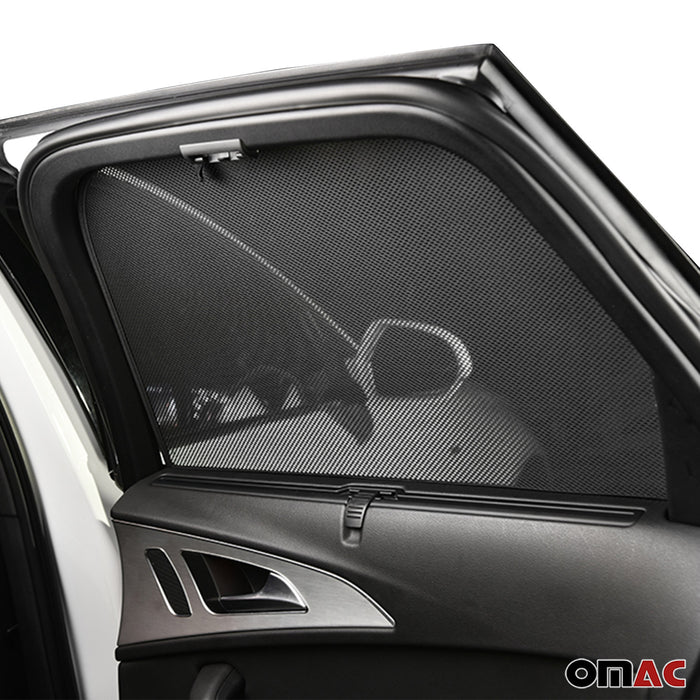 Side Rear Window Curtain Mesh UV Block for VW Touareg 2004-2010 Black 2Pcs