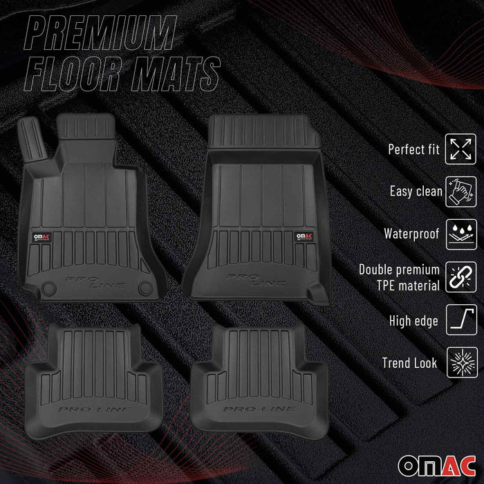 OMAC Premium Floor Mats for for Mercedes C Class W204 S204 2010-2014 Black 4x