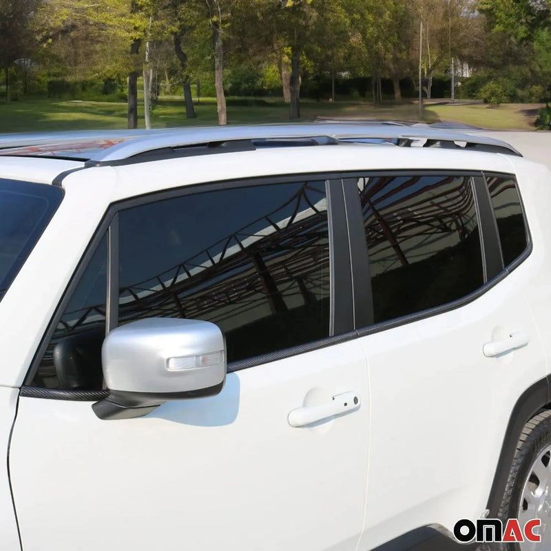 Window Molding Trim Streamer for Jeep Renegade 2015-2023 Carbon Fiber Black 6Pcs - OMAC USA