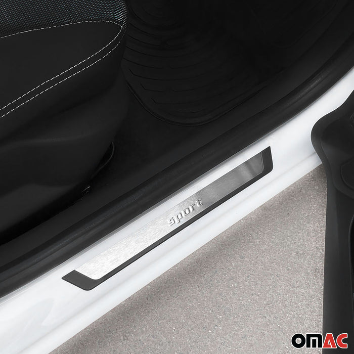 Door Sill Scuff Plate Scratch Protector for Audi A4 A6 A7 Sport Steel Silver 4x
