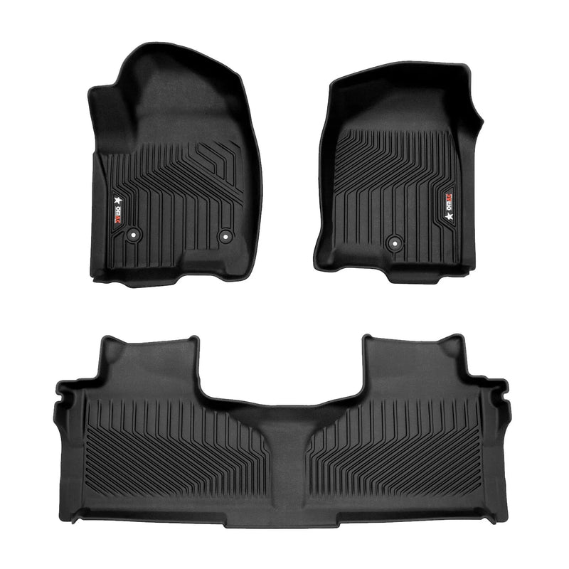 2021-2024 Cadillac Escalade ESV Premium Floor Mats Liners First and Second Row Set Black