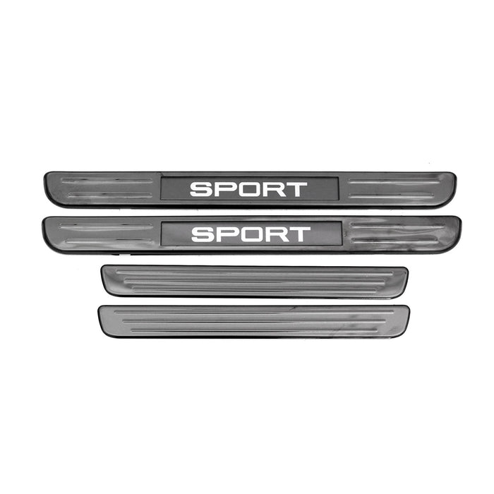 Door Sill Scuff Plate Illuminated for Acura Sport Steel Dark 4 Pcs