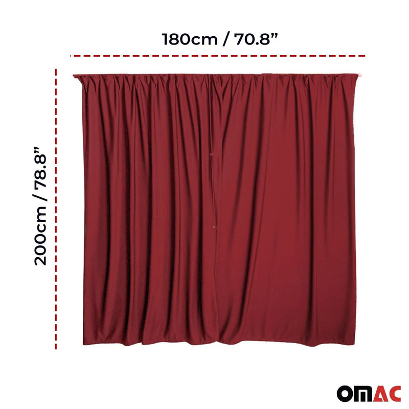 RAM ProMaster Cabin Divider Curtain Privacy Curtains Red 2 Curtains