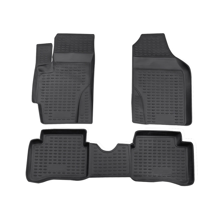 OMAC Floor Mats Liner for Hyundai Accent 2006-2011 Black TPE All-Weather 4 Pcs