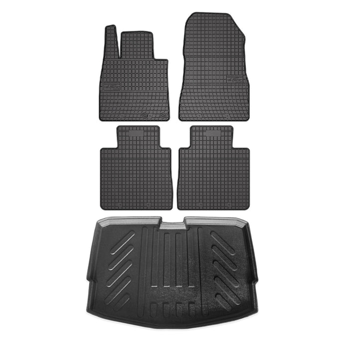 Floor Mats Cargo Liner Set for Nissan Versa Note 2014-2019 3D Rubber Black 5 Pcs