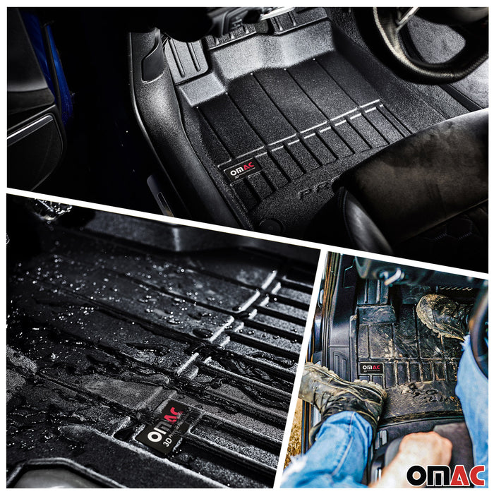 OMAC Premium 3D Floor Mats & Trunk Liner Set Black For BMW X1 (F48) 2016-2021