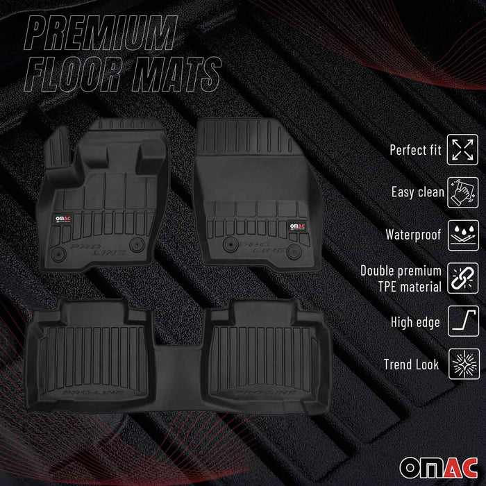OMAC Premium Floor Mats for Ford Edge 2015-2024 All-Weather Heavy Duty 4Pcs