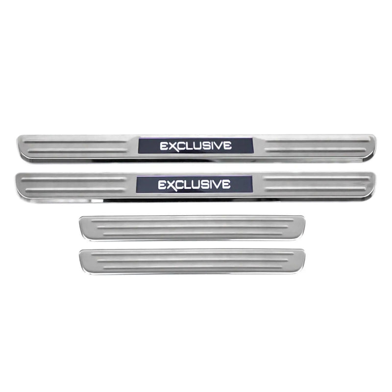 Ford Focus Fiesta Door Sill Scuff Plate Illuminated Exclusive Steel Silver 4Pcs