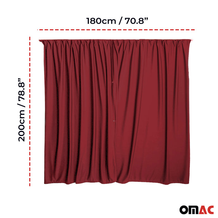 Cabin Divider Curtain Privacy Curtains for RAM ProMaster City Red 2 Curtains