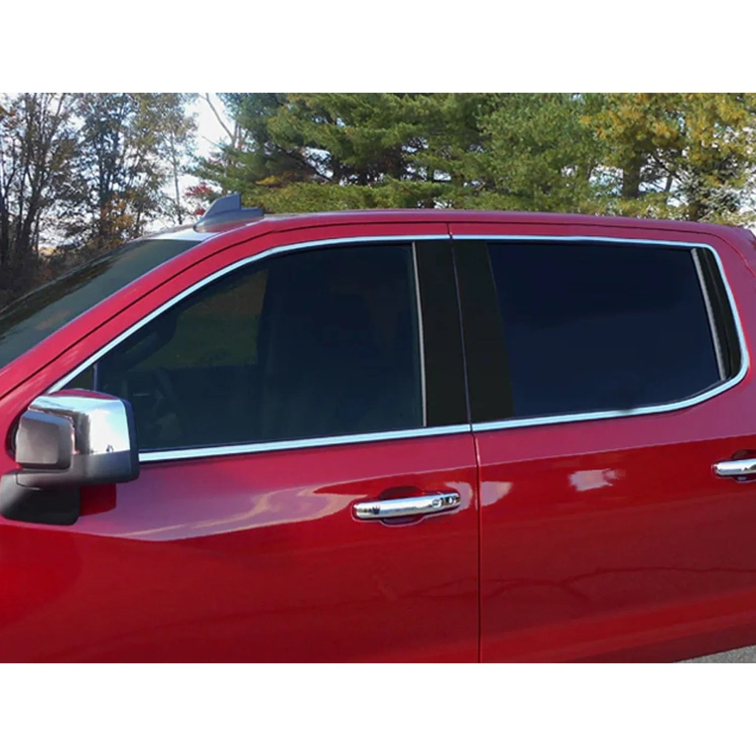 2019-2025 Chevrolet Silverado Stainless Steel Window Trim 12 Pcs