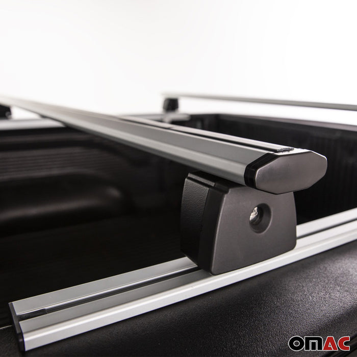 Trunk Bed Carrier Roof Racks for GMC Canyon Aluminium Silver 2Pcs