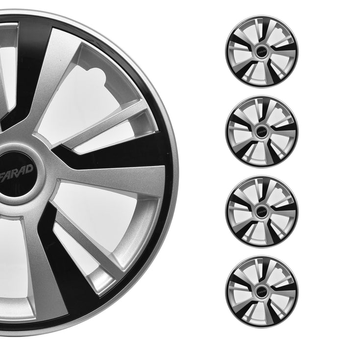 14" Hubcaps Wheel Rim Cover Grey with Black Insert 4pcs Set