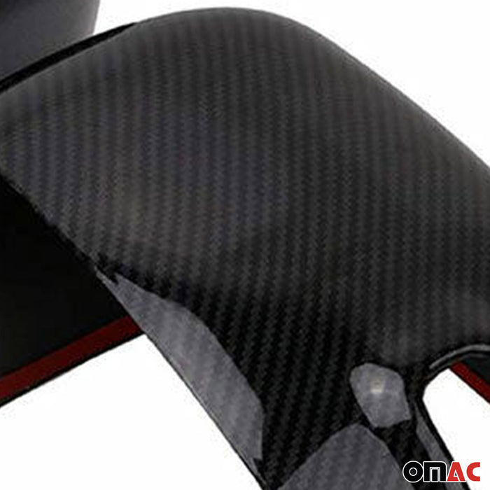 Side Mirror Cover Caps Fits Jeep Renegade 2019-2023 Carbon Fiber Black 2 Pcs