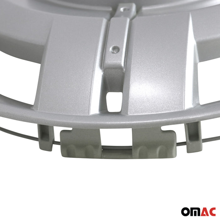15" Wheel Rim Cover Guard Hub Caps Durable Snap On ABS Silver 4 Pcs