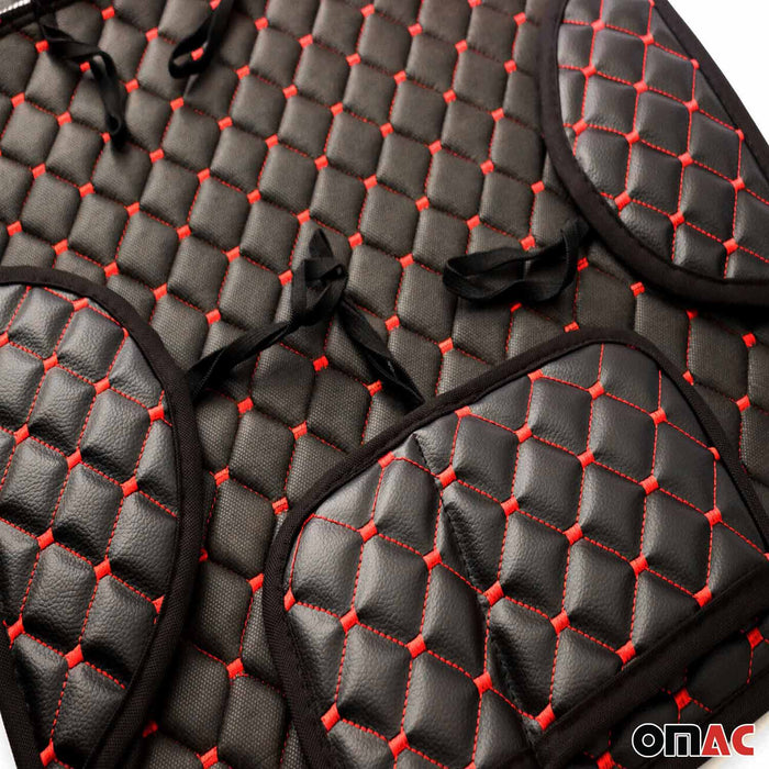 Leather Breathable Front Seat Cover Pads Black Red for Jeep Black Red 1Pc
