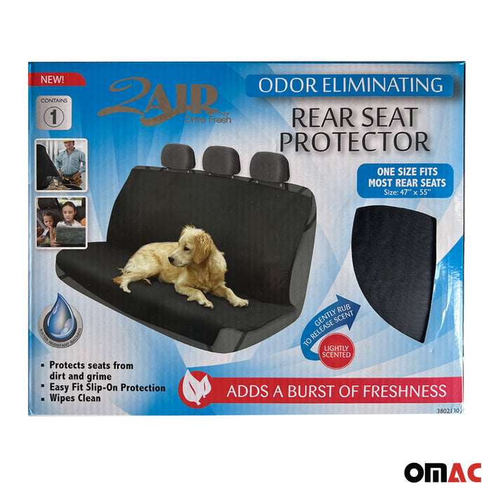 Rear Bench Car Seat Cover Odor Eliminating Pet Hammock Black