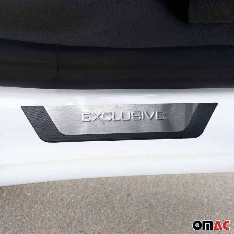 GMC Acadia Envoy Door Sill Scuff Plate Scratch Protector Exclusive Brushed Steel 4Pcs