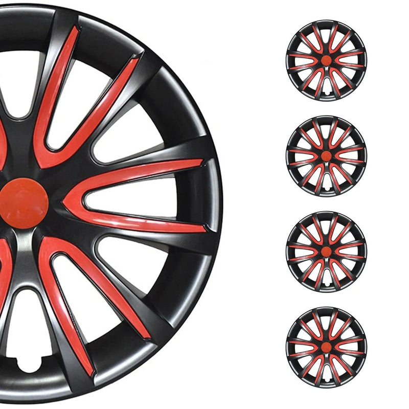 16" Wheel Covers Hubcaps for Suzuki Black Red Gloss - OMAC USA