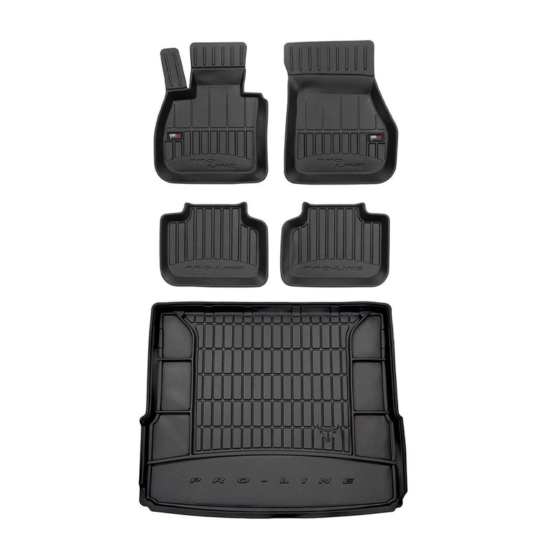 2016-2022 BMW X1 F48 Premium Floor Mats & Cargo Liner Full Set All Weather Heavy Duty Black