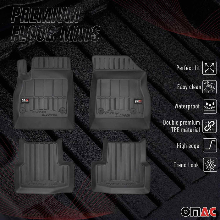 OMAC Premium Floor Mats for  for Opel Astra K 2015-2021 TPE Rubber Black 4Pcs