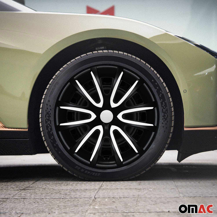 15" Wheel Covers Hubcaps for Toyota Prius Black Matt White Matte