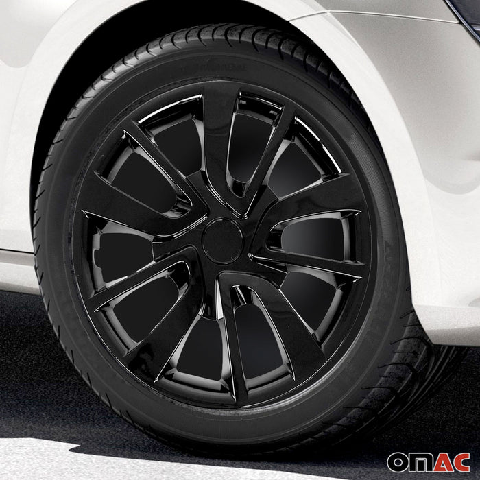 15 Inch Wheel Rim Covers Hub Caps for Hyundai ABS Black 4Pcs
