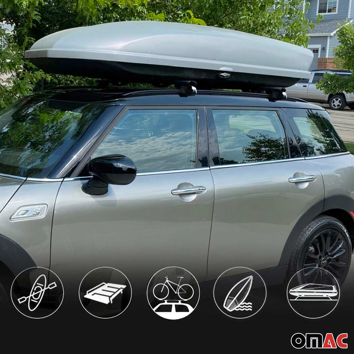 Lockable Roof Rack Cross Bars Luggage Carrier for Lincoln Nautilus 2024 Black