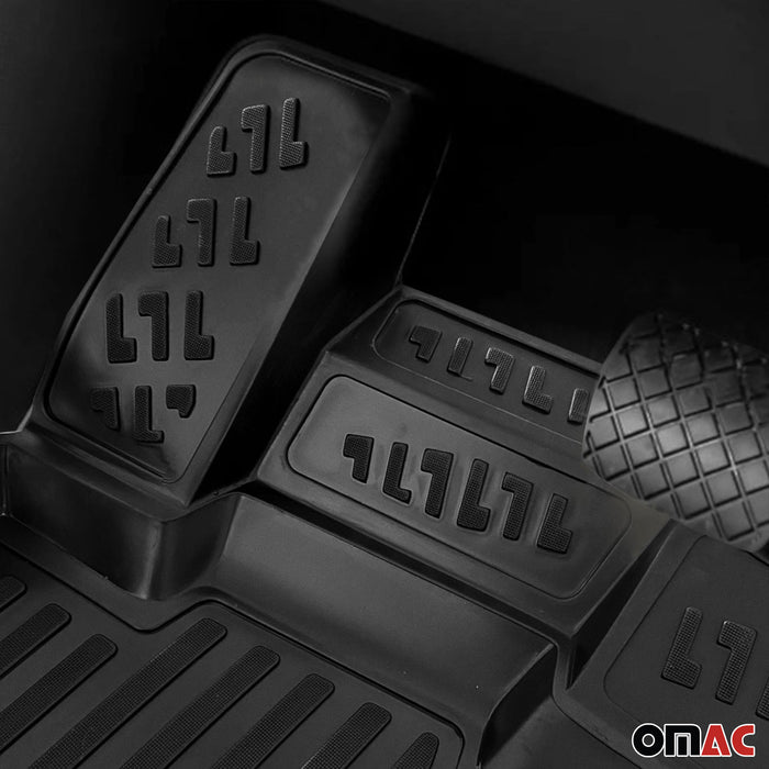 OMAC Floor Mats Liner for Mercedes Citan 2012-2021 Rubber TPE Black 4Pcs
