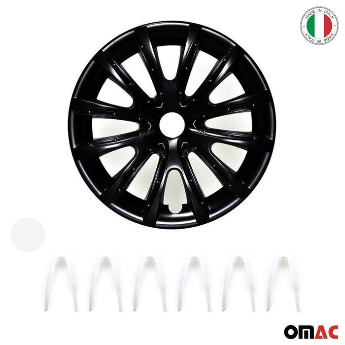 16" Wheel Covers Hubcaps for Jeep Compass Black White Gloss