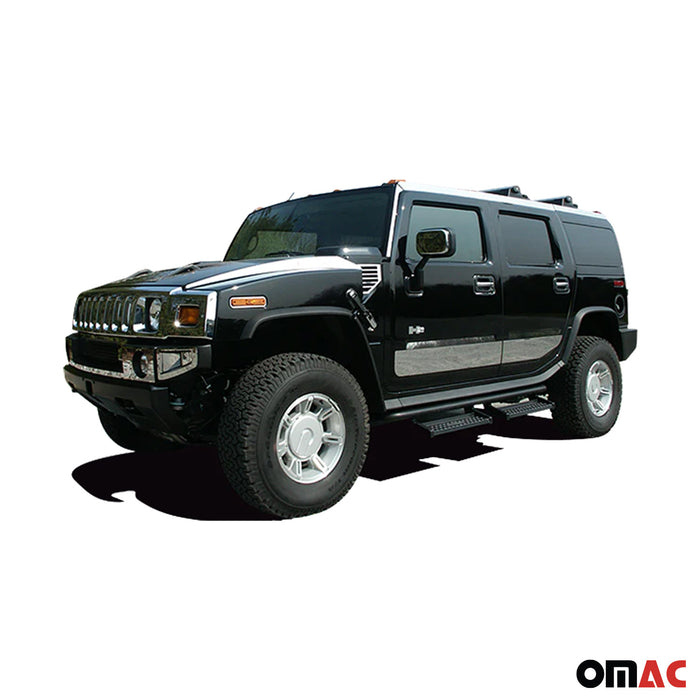 OMAC Stainless Steel Rear Bumper Accent 3Pc Fits 2003-2009 Hummer H2