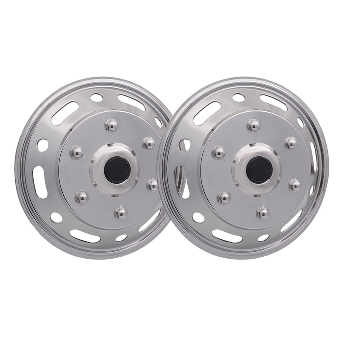 Wheel Simulator Hubcaps Front for Ford Transit Connect Chrome Silver Steel
